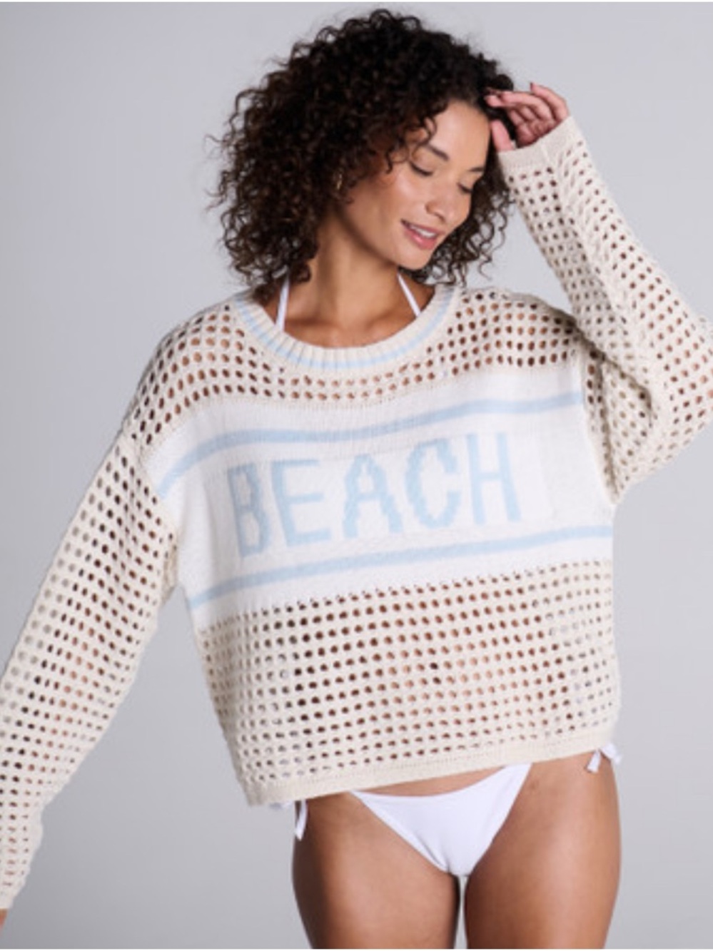 Moon & Madison Beach Open Weave Sweater Size XS